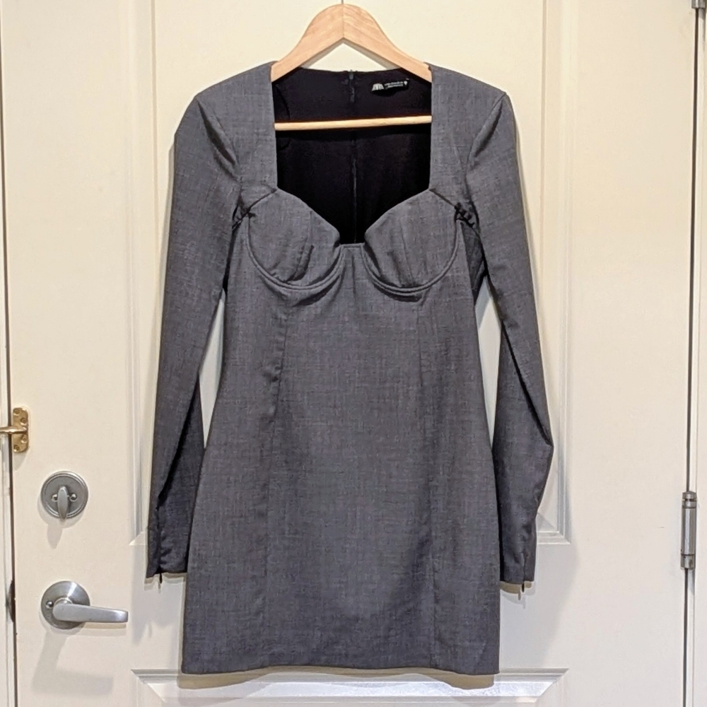 EUC Zara M F/W 2011 Suit Material Long Sleeve Mini Dress